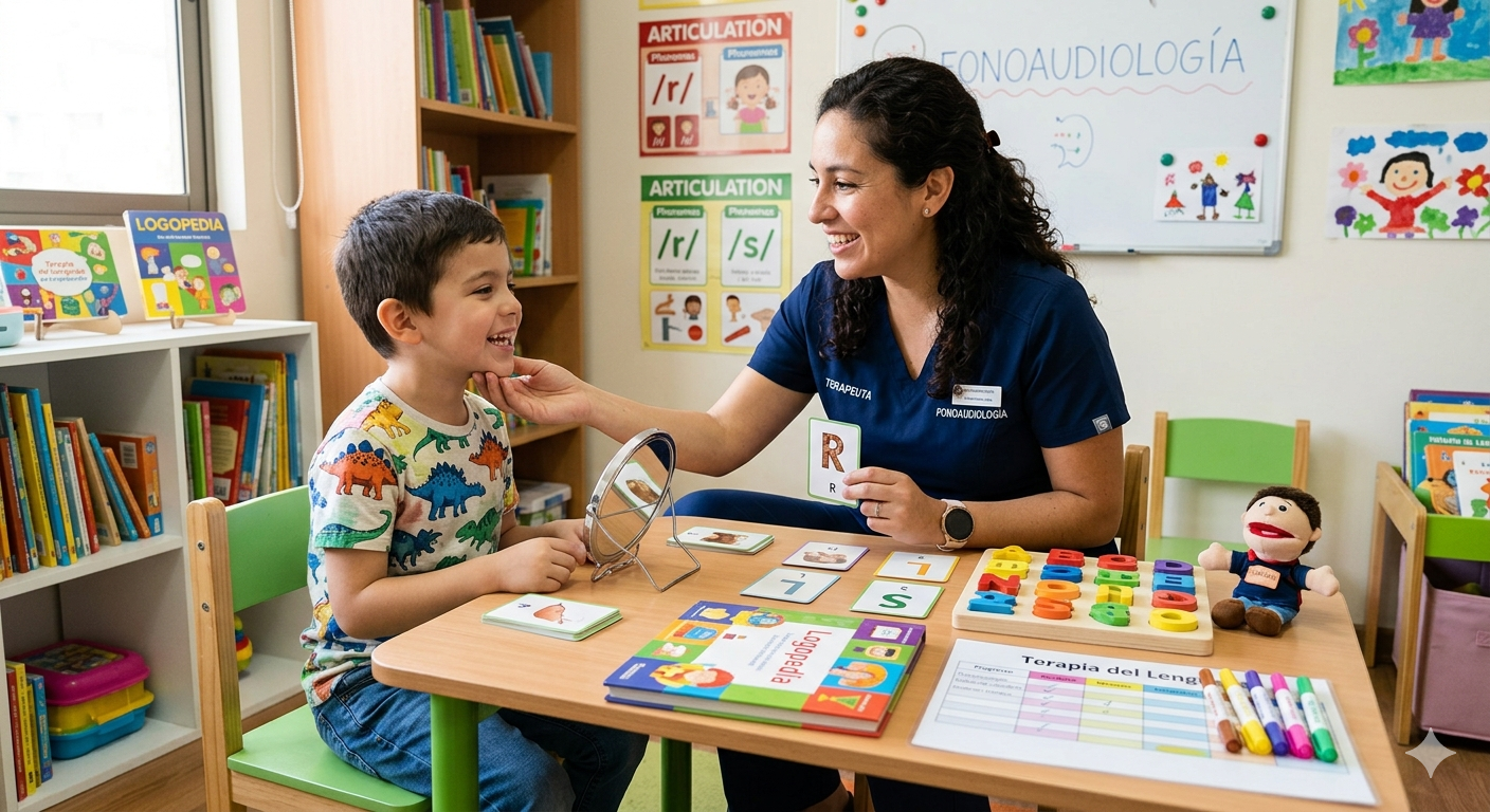 Sesión de terapia Fonoaudiológica